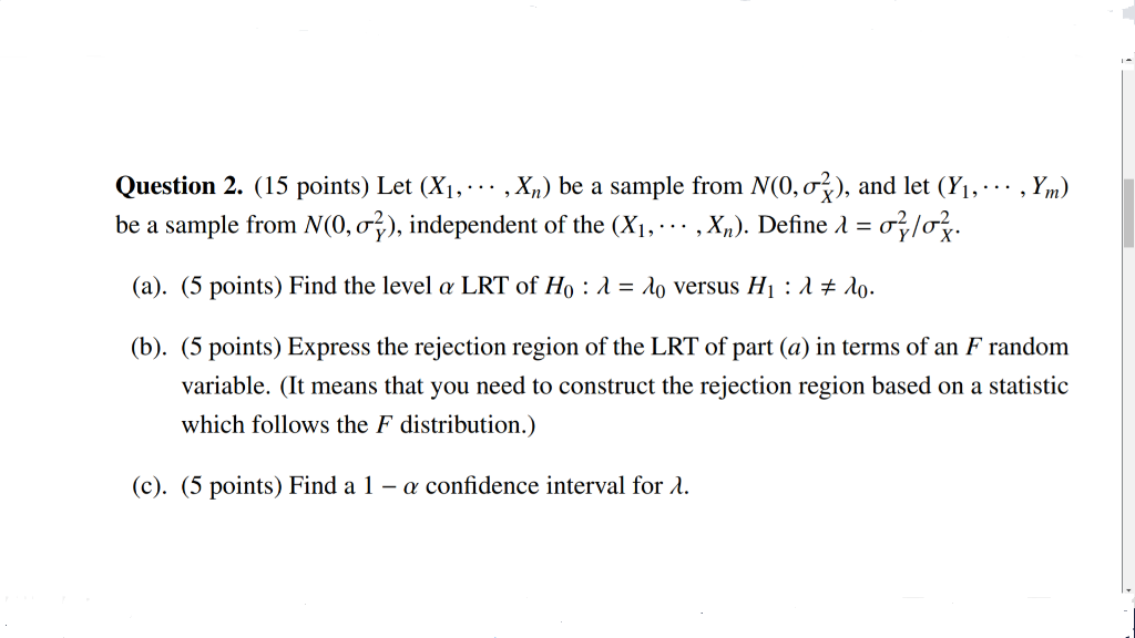 Solved Question 2. (15 Points) Let (X1, · · · , Xn) Be A | Chegg.com