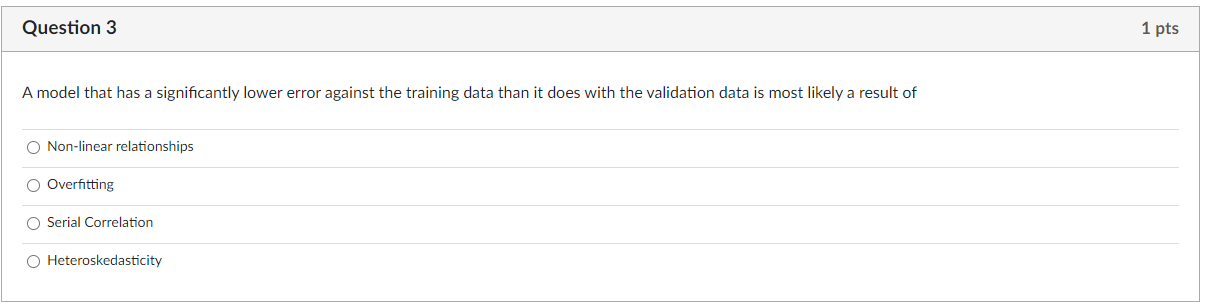 Solved Question 3A model that has a significantly lower | Chegg.com