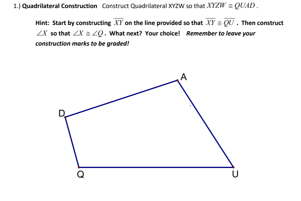 Construction of Quadrilaterals: Videos and Solved Question