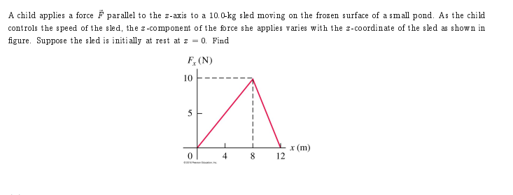 Solved A child applies a force parallel to the I-axis to a | Chegg.com