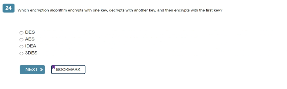 Solved Which Encryption Algorithm Encrypts With One | Chegg.com