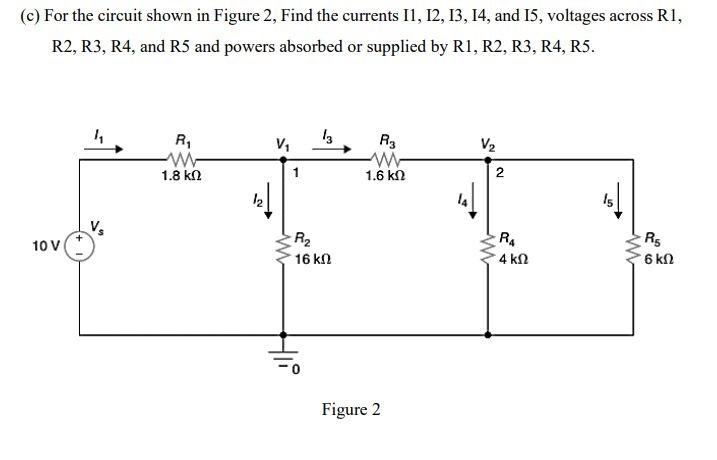 Solved (c) For the circuit shown in Figure 2, Find the | Chegg.com