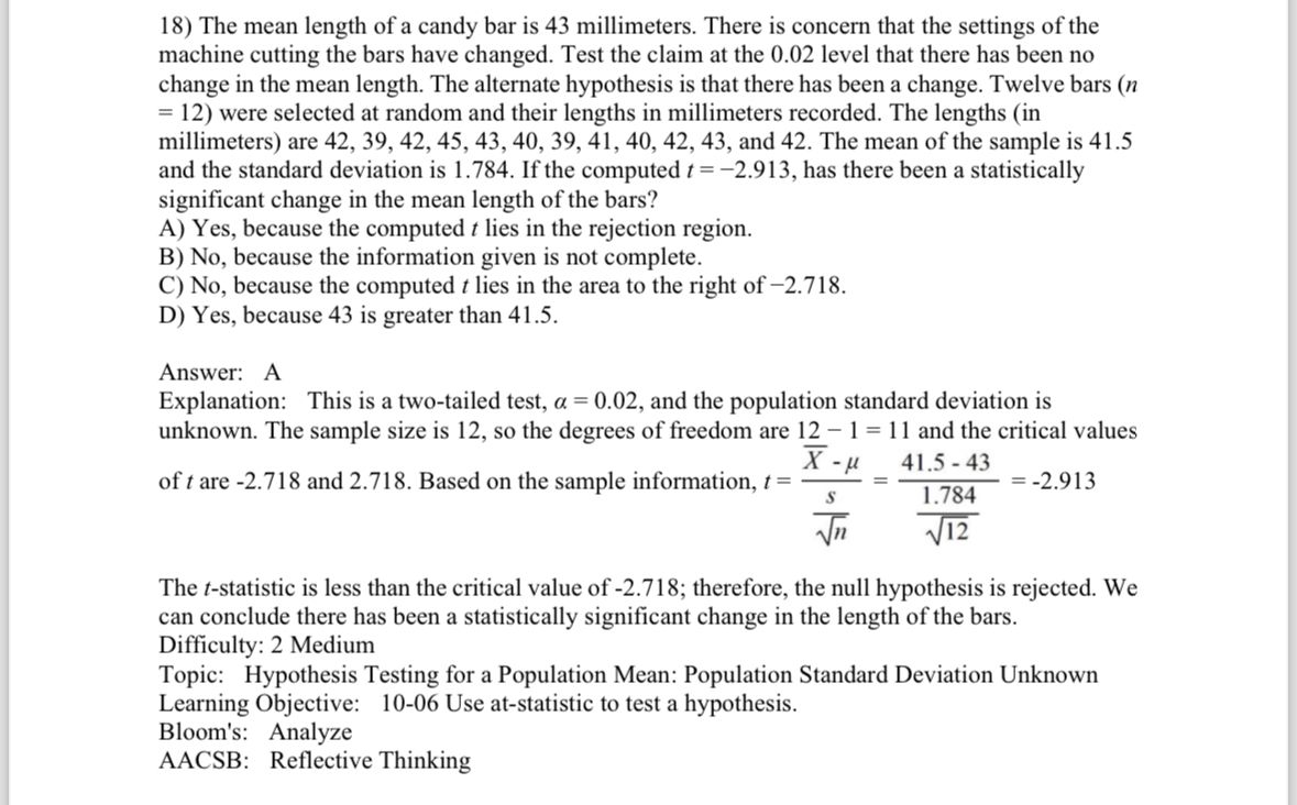 solved-the-mean-length-of-a-candy-bar-is-43-millimeters-chegg