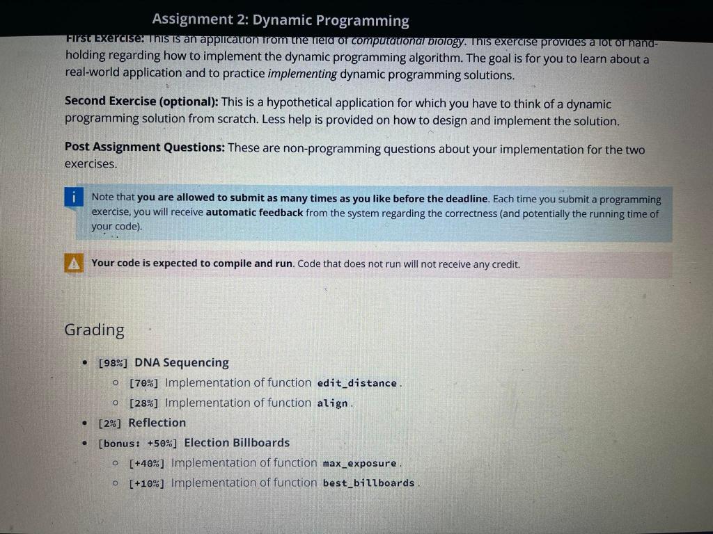 Assignment 2: Dynamic Programming Assignment 2: | Chegg.com