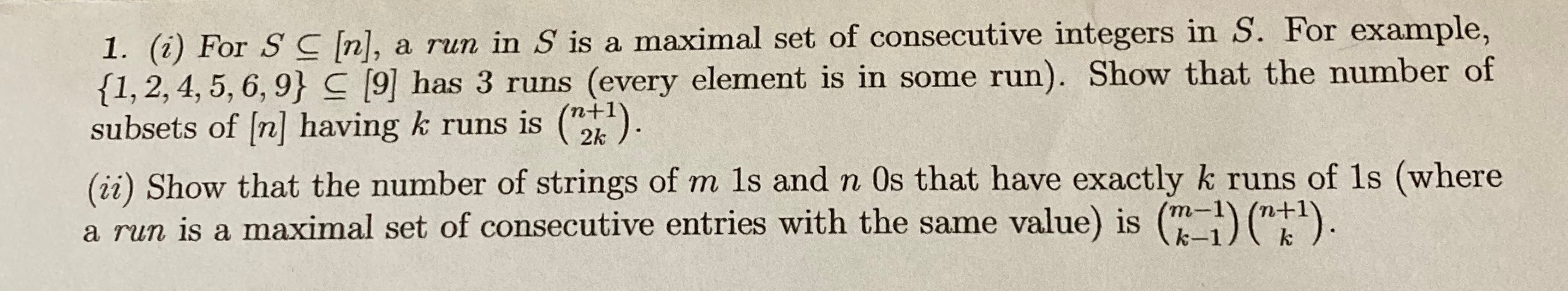 Solved 1 I For S C N A Run In S Is A Maximal Set Of Chegg Com