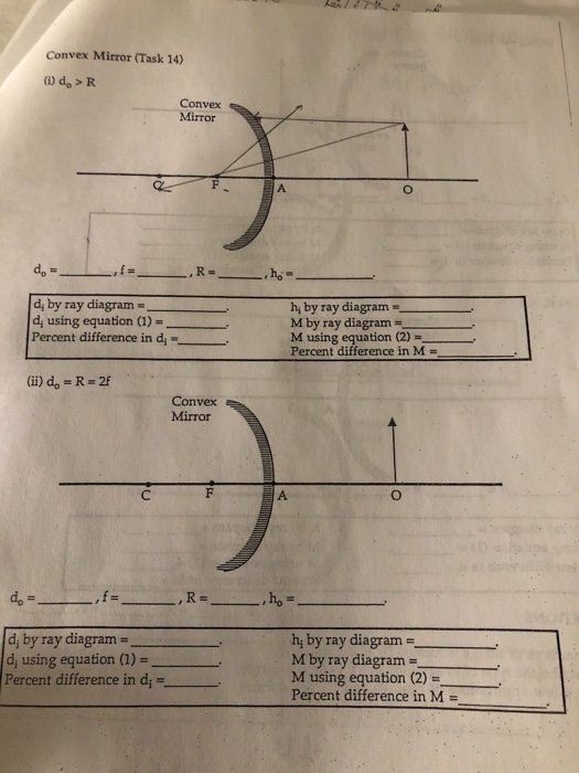Ray Diagrams Concave Mirror (Task 13) Concave Mirror | Chegg.com