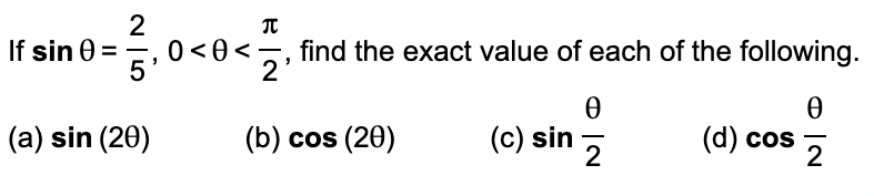 Solved TT 2 If sin = 5' 3.0 | Chegg.com