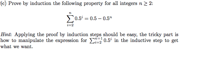 Solved (c) Prove by induction the following property for all | Chegg.com