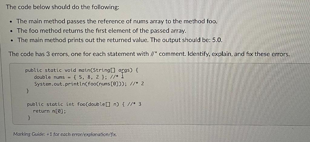 Solved The code below should do the following: • The main | Chegg.com