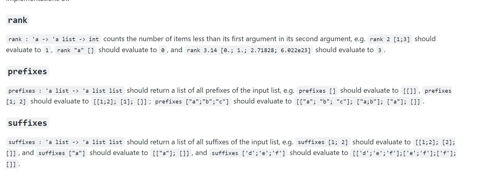 Solved rank rank : 'a -> 'a list -> int counts the number of | Chegg.com