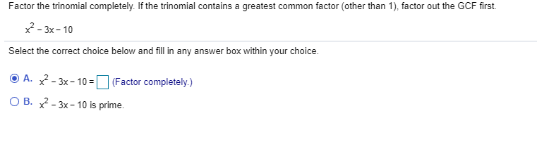 Solved Factor The Trinomial Completely. If The Trinomial | Chegg.com