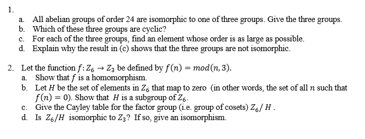 Solved A All Abelian Groups Of Order 24 Are Isomorphic To