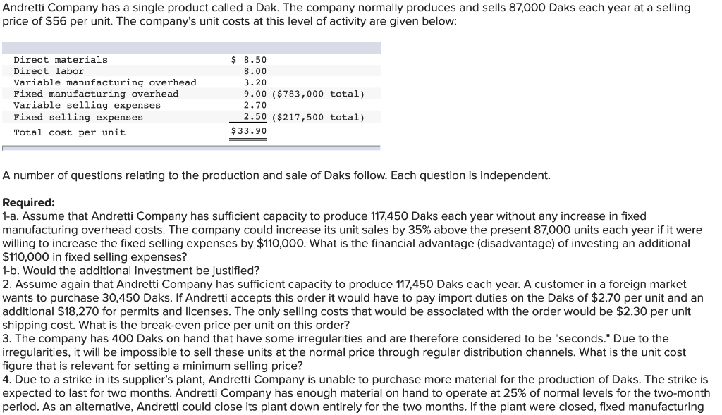 Solved Andretti Company Has A Single Product Called A Dak Chegg solved-andretti-company-has-a-single-product-called-a-dak-chegg