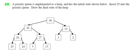 Solved 3.5. A priority queue is implemented as a heap. and | Chegg.com