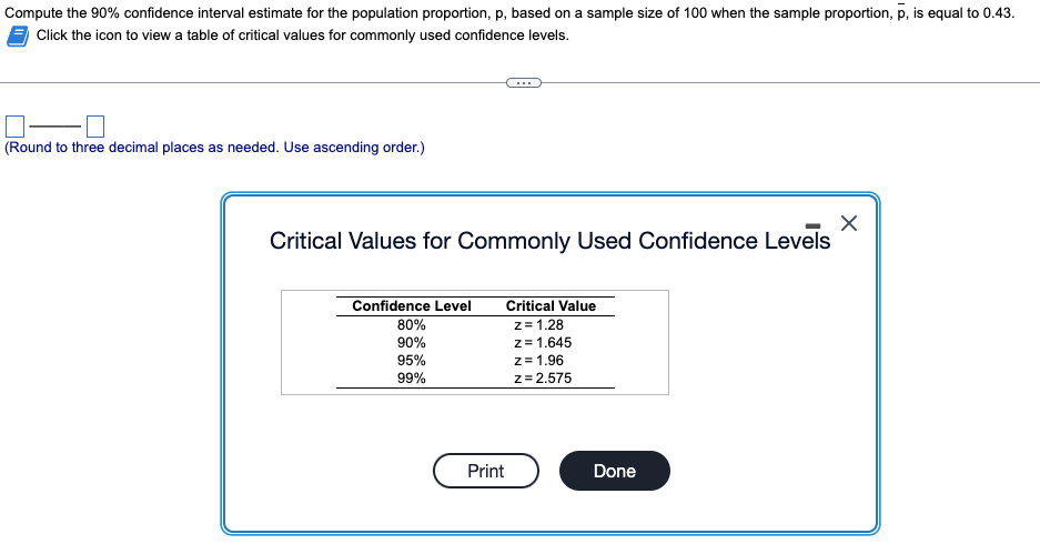 Solved Compute the 90% confidence interval estimate for the | Chegg.com