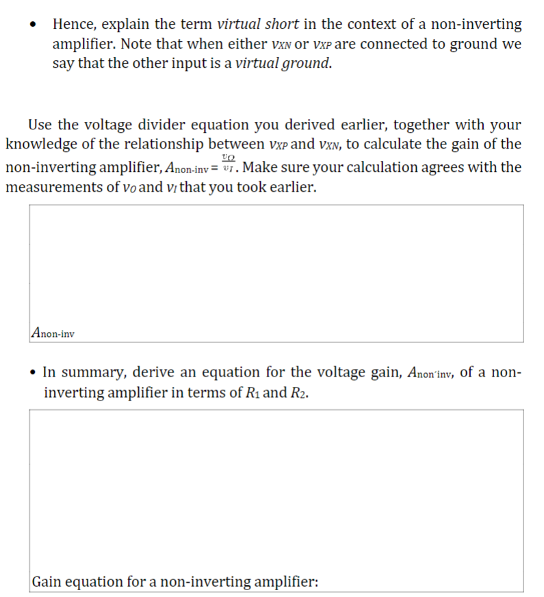 Solved 5 Non Inverting Amplifier Construct The Circuit Shown