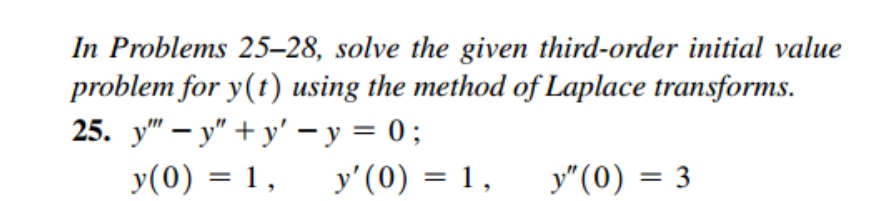 Solved In Problems 25–28, solve the given third-order | Chegg.com