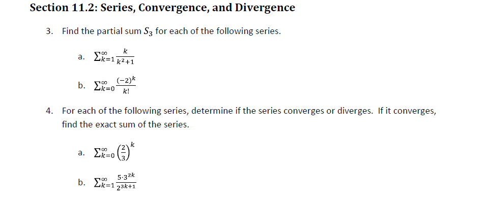 Solved Section 11.2: Series, Convergence, and Divergence 3. | Chegg.com