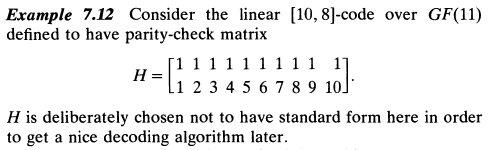 7.7 Using the code of Example 7.12, decode the | Chegg.com