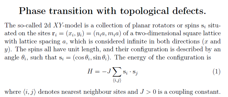 Phase transition with topological defects. The | Chegg.com