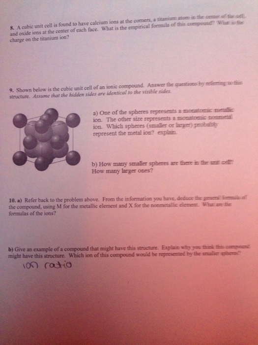 Solved A cubic unit cell is found to have calcium ions at | Chegg.com