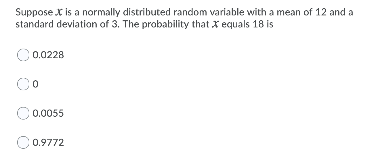 Solved Suppose X Is A Normally Distributed Random Variable