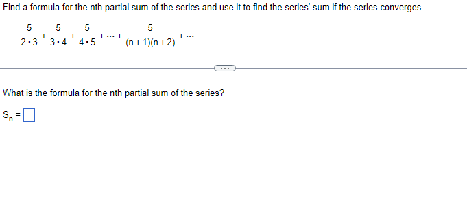 Solved Find a formula for the nth partial sum of the series | Chegg.com