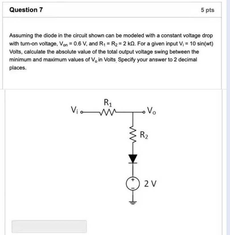 Solved Assuming the diode in the circuit shown can be