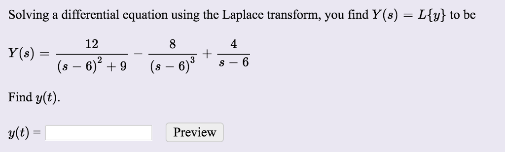 Solved Solving a differential equation using the Laplace | Chegg.com