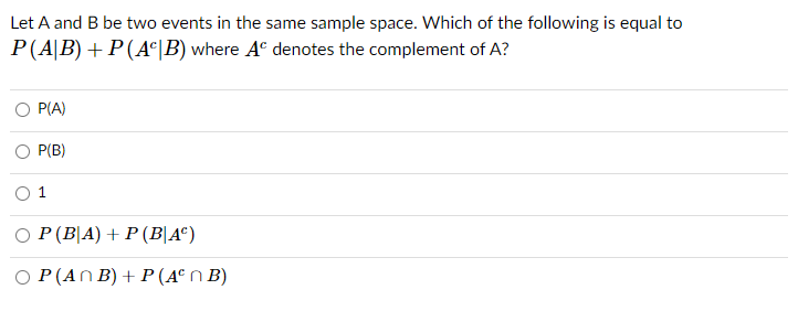 Solved Let A and B be two events in the same sample space. | Chegg.com