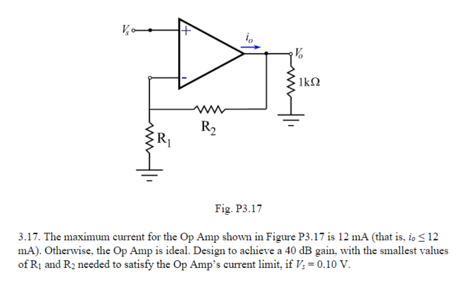 Solved Vo V. 1kΩ R2 Fig. P3.17 3.17. The Maximum Current For 