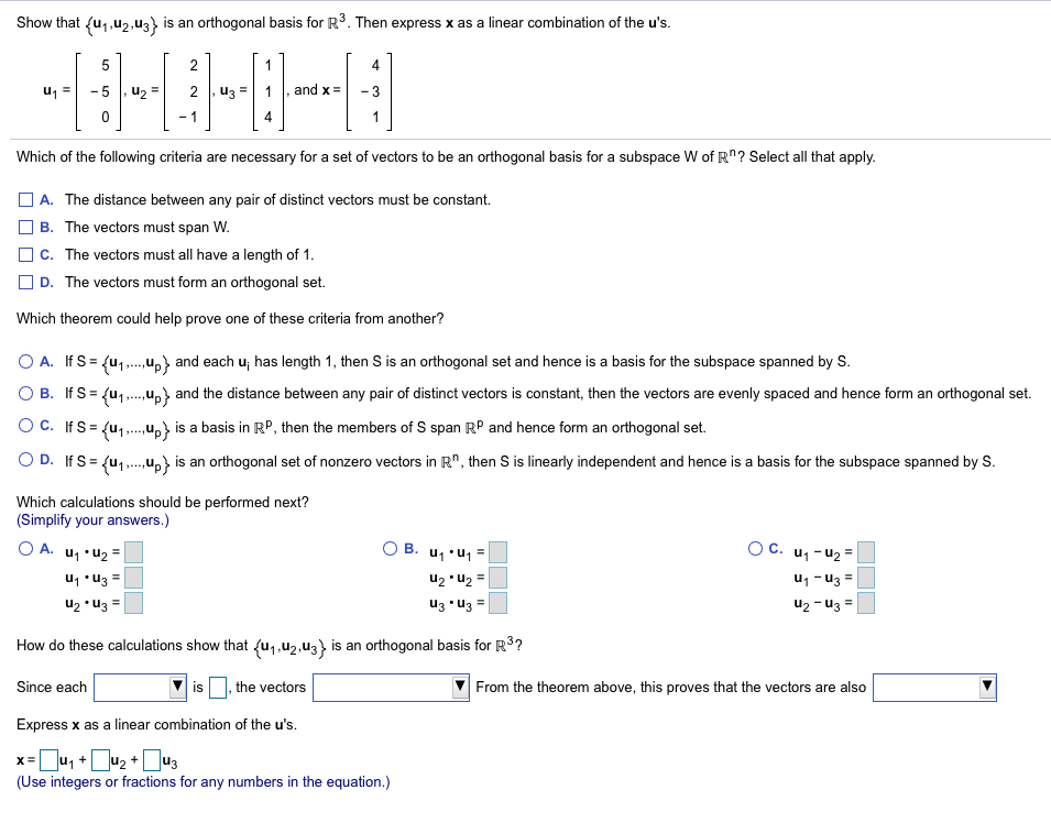 Solved Show That Fuu2 U31 Is An Orthogonal Basis For R3 Chegg Com