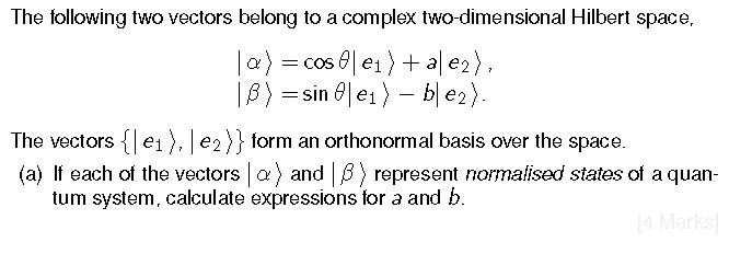 Solved The following two vectors belong to a complex | Chegg.com