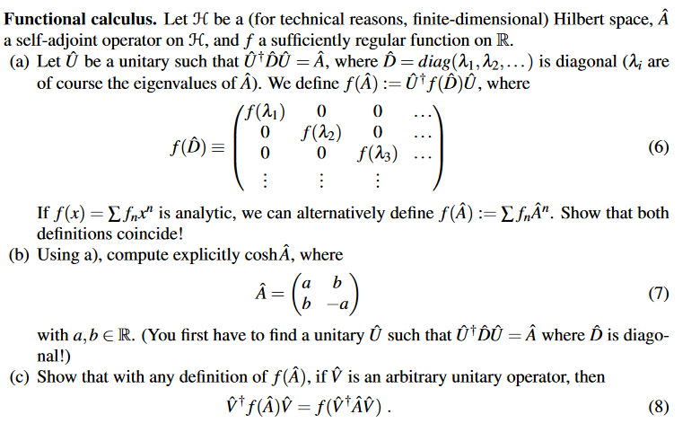 Functional Calculus Let H Be A For Technical Rea Chegg Com