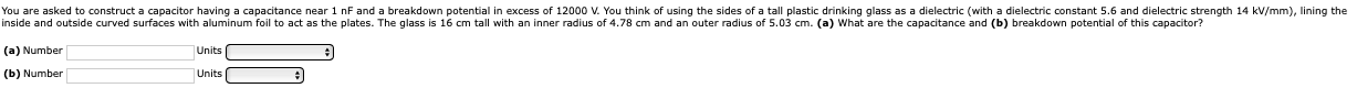 Solved You are asked to construct a capacitor having a | Chegg.com