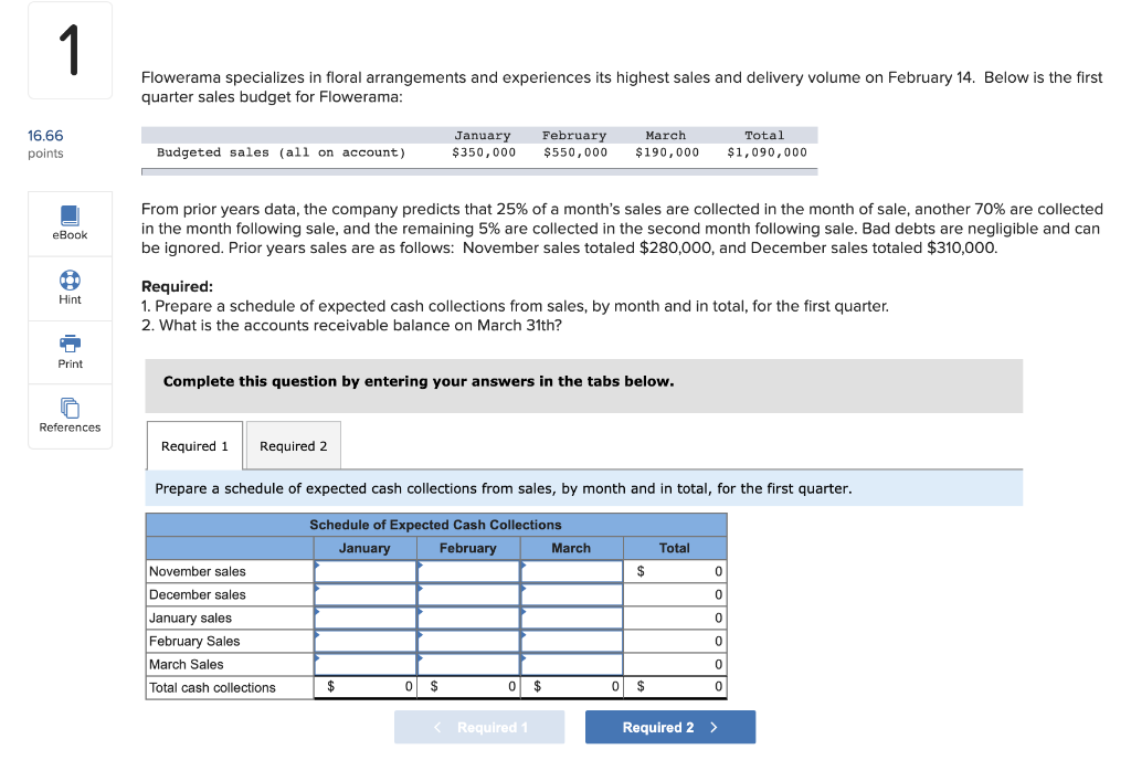 Solved Flowerama specializes in floral arrangements and