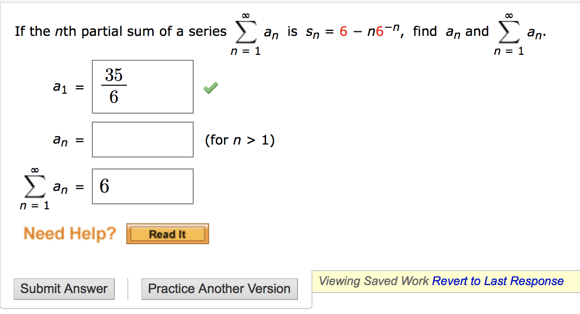 Solved If the nth partial sum of a series n = 1 n n – + 5 5 | Chegg.com