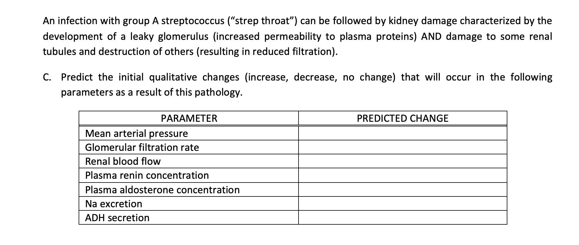 An infection with group A streptococcus (