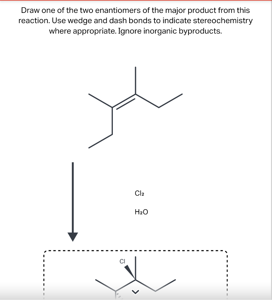 Solved Draw one of the two enantiomers of the major product