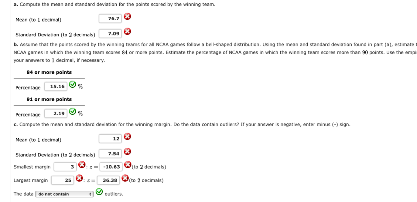 Solved A sample of 10 NCAA college basketball game scores