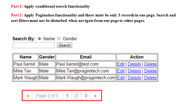 Solved Part 1: Apply conditional search functionality Part | Chegg.com