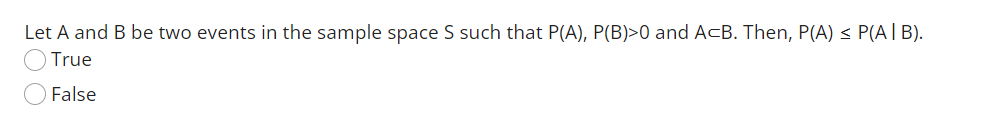 Solved Let A and B be two events in the sample space s such | Chegg.com