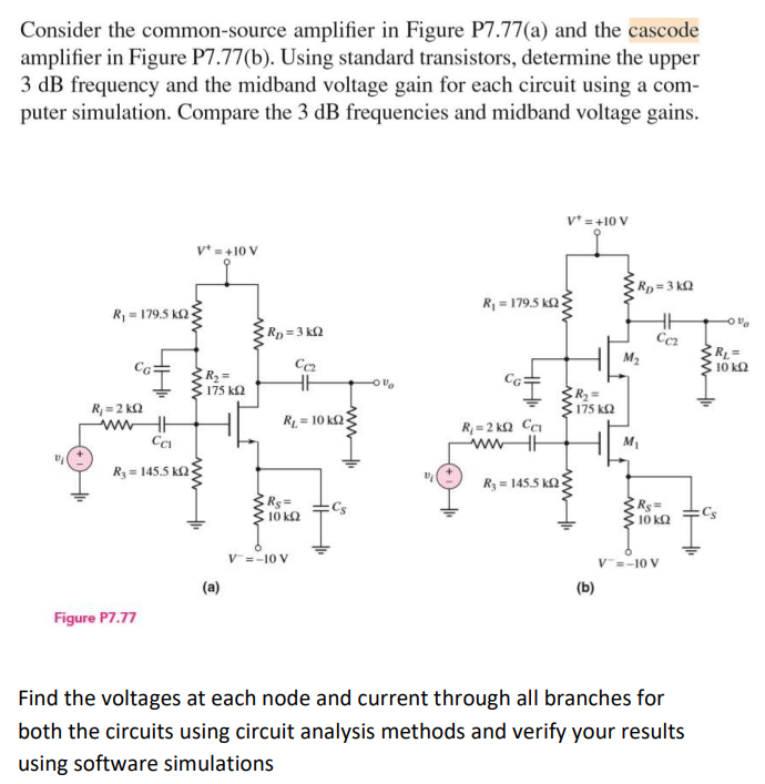 Solved Consider the common-source amplifier in Figure | Chegg.com