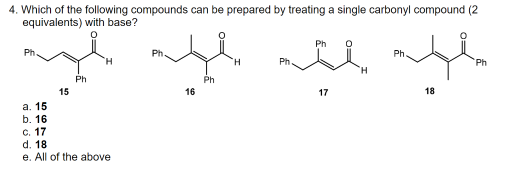 Solved 4. Which of the following compounds can be prepared | Chegg.com