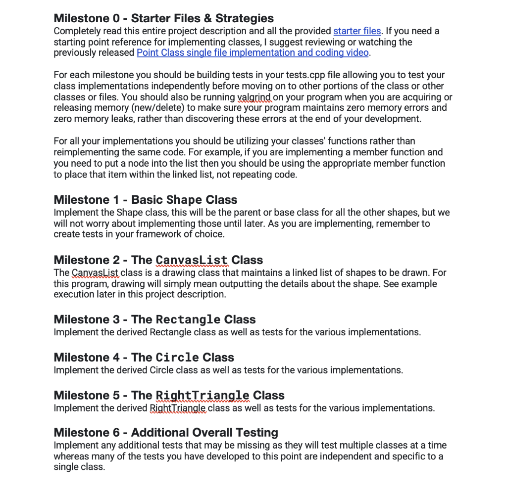 Solved Write a c++ program of shape list, What you need to | Chegg.com