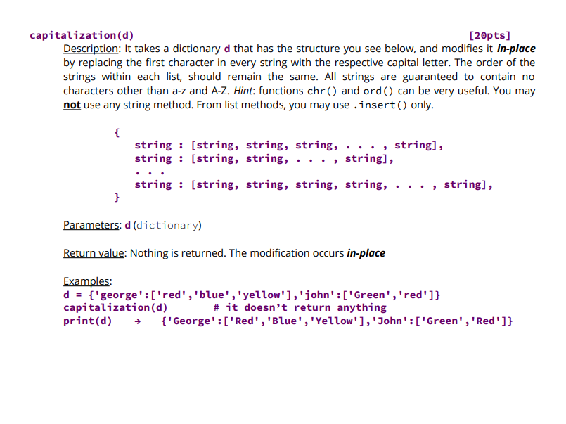 Solved Guidelines • You are not allowed to import anything. | Chegg.com