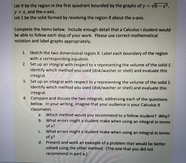 Solved Let R be the region in the first quadrant bounded by | Chegg.com