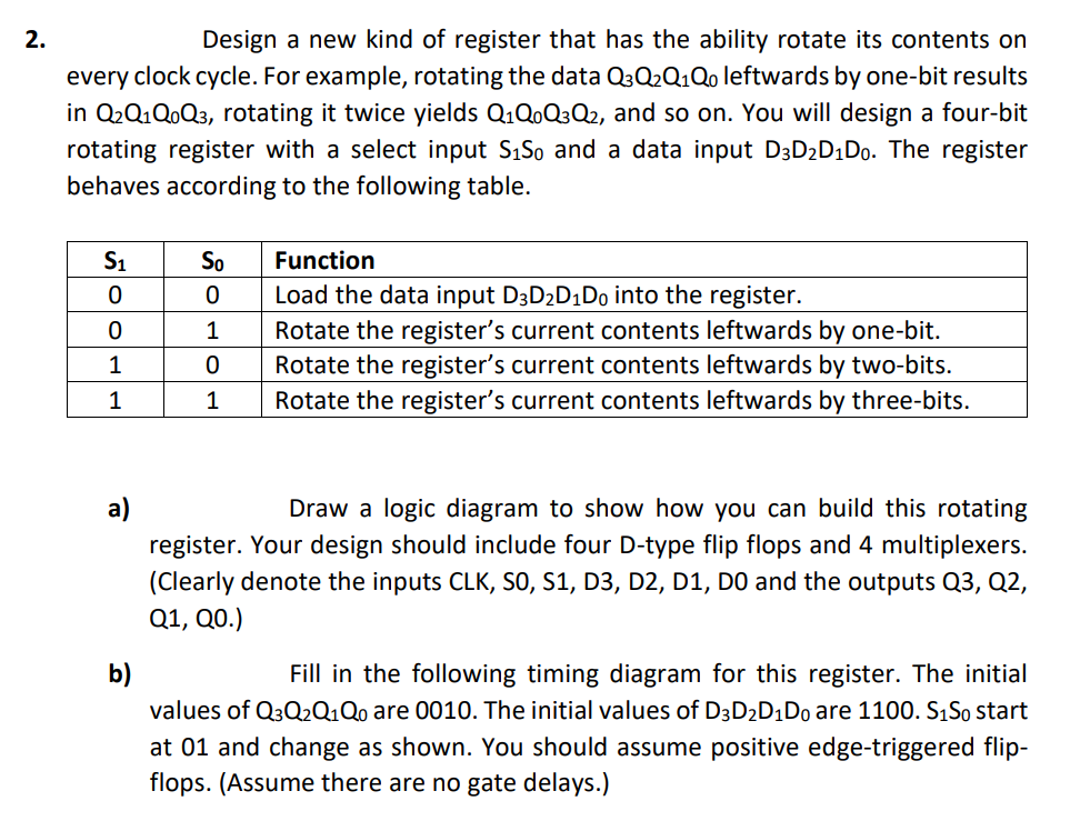 Solved 2. Design a new kind of register that has the ability | Chegg.com