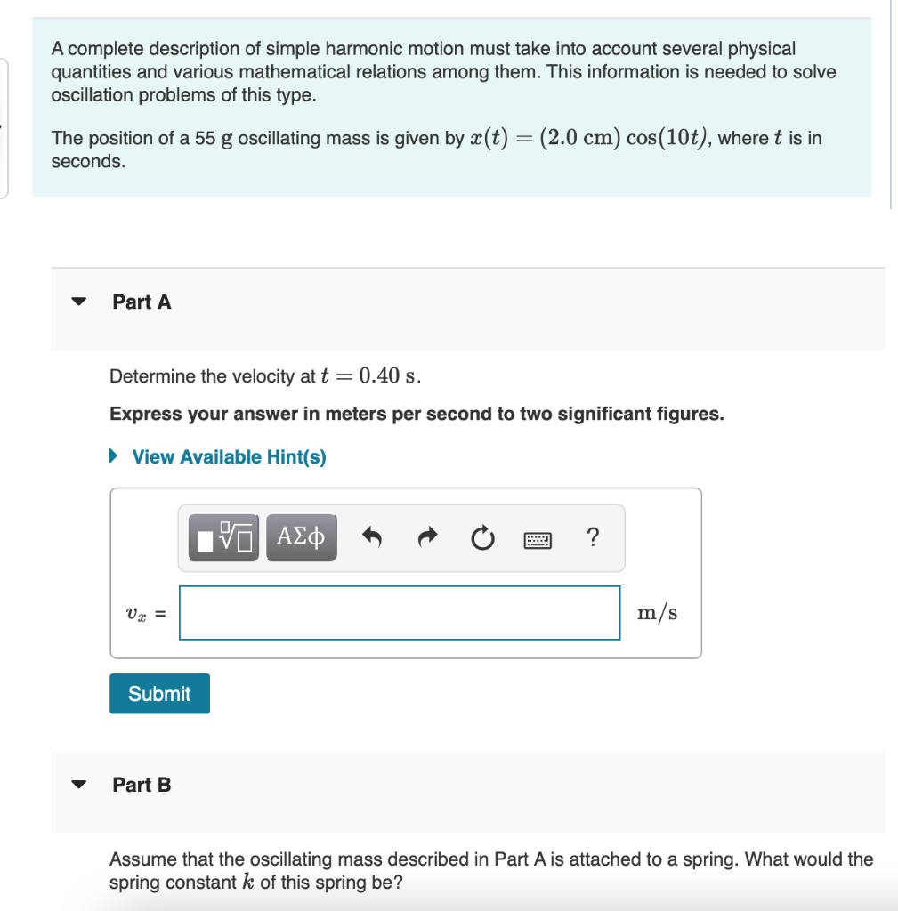 solved-a-complete-description-of-simple-harmonic-motion-must-chegg