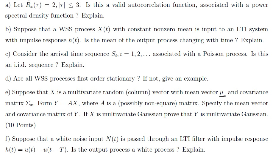 Solved A Let Rz T 2 17 3 Is This A Valid Autocorr Chegg Com